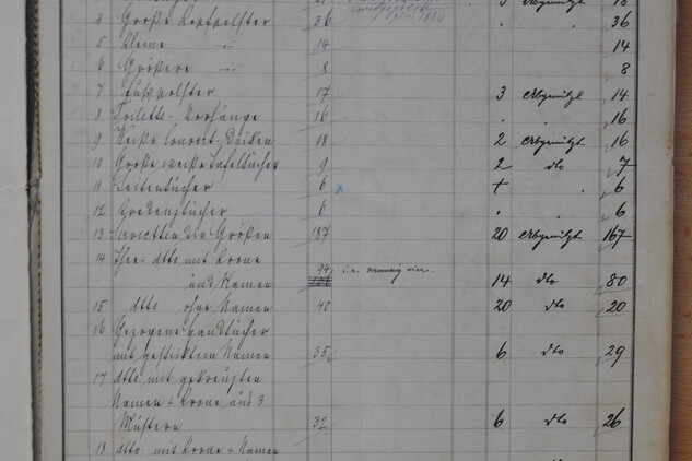 Inventární soupis vybavení plaského zámku z roku 1888, SOA Nepomuk, Fond Ústřední správa Metternich Plasy, kart. č. 98