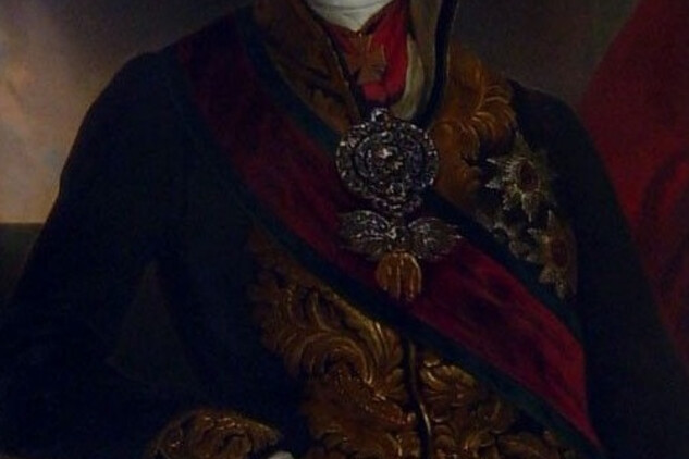 Klement Václav Lothar Metternich s Řádem zlatého rouna, olejomalba na plechu, Mobiliární fond kláštera Plasy, inv. č. PY2002